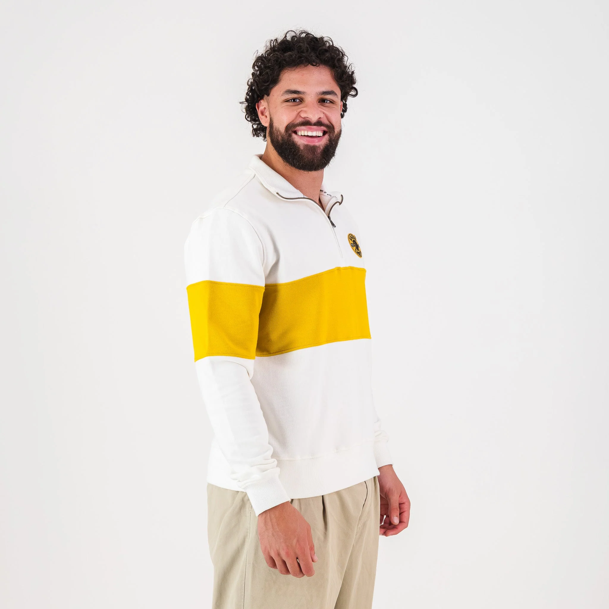 Kaizer Chiefs Hoop Quarter Zip Sweat-Cloud Dancer - Image 6