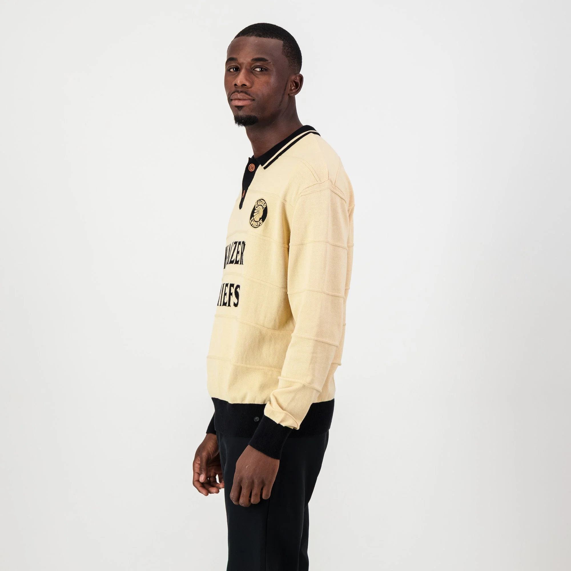 Kaizer Chiefs Long Sleeve Knitted Jersey-Butter - Image 7