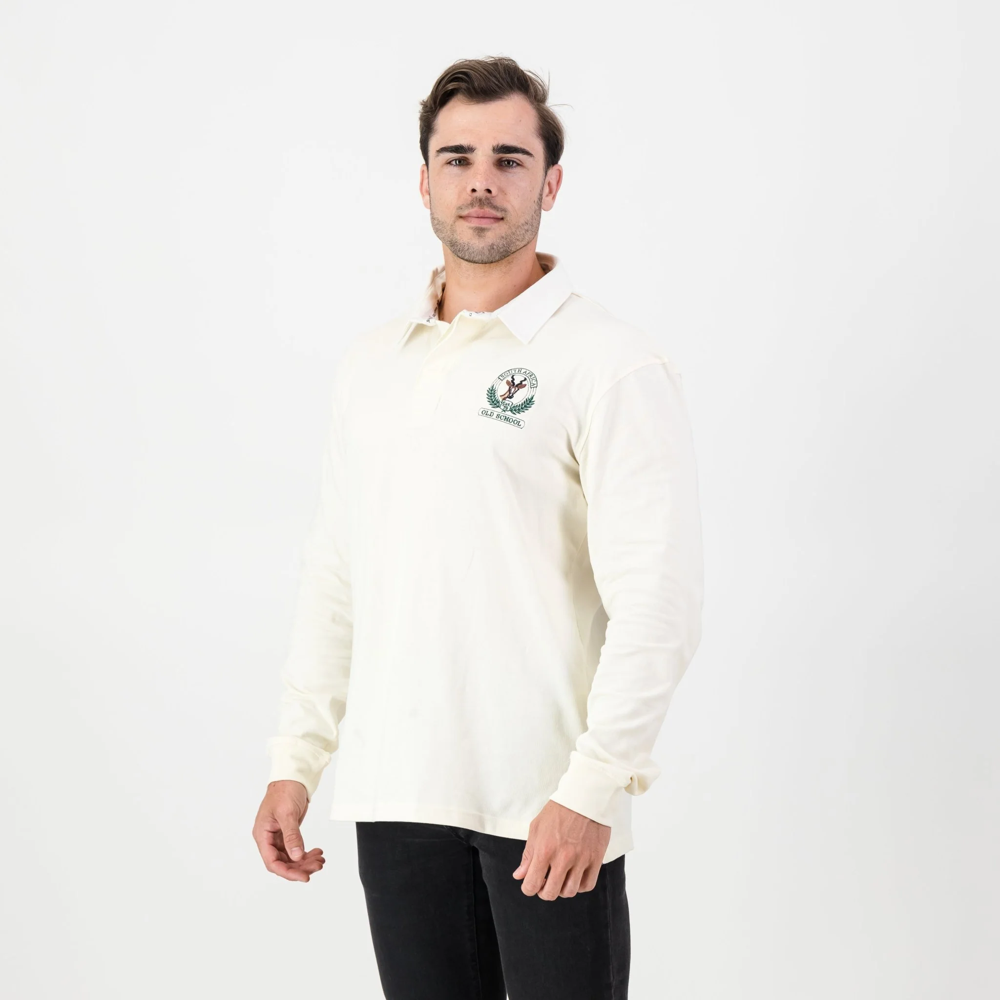 SA Supporters Badge LS Rugby Jersey-Ivory - Image 4