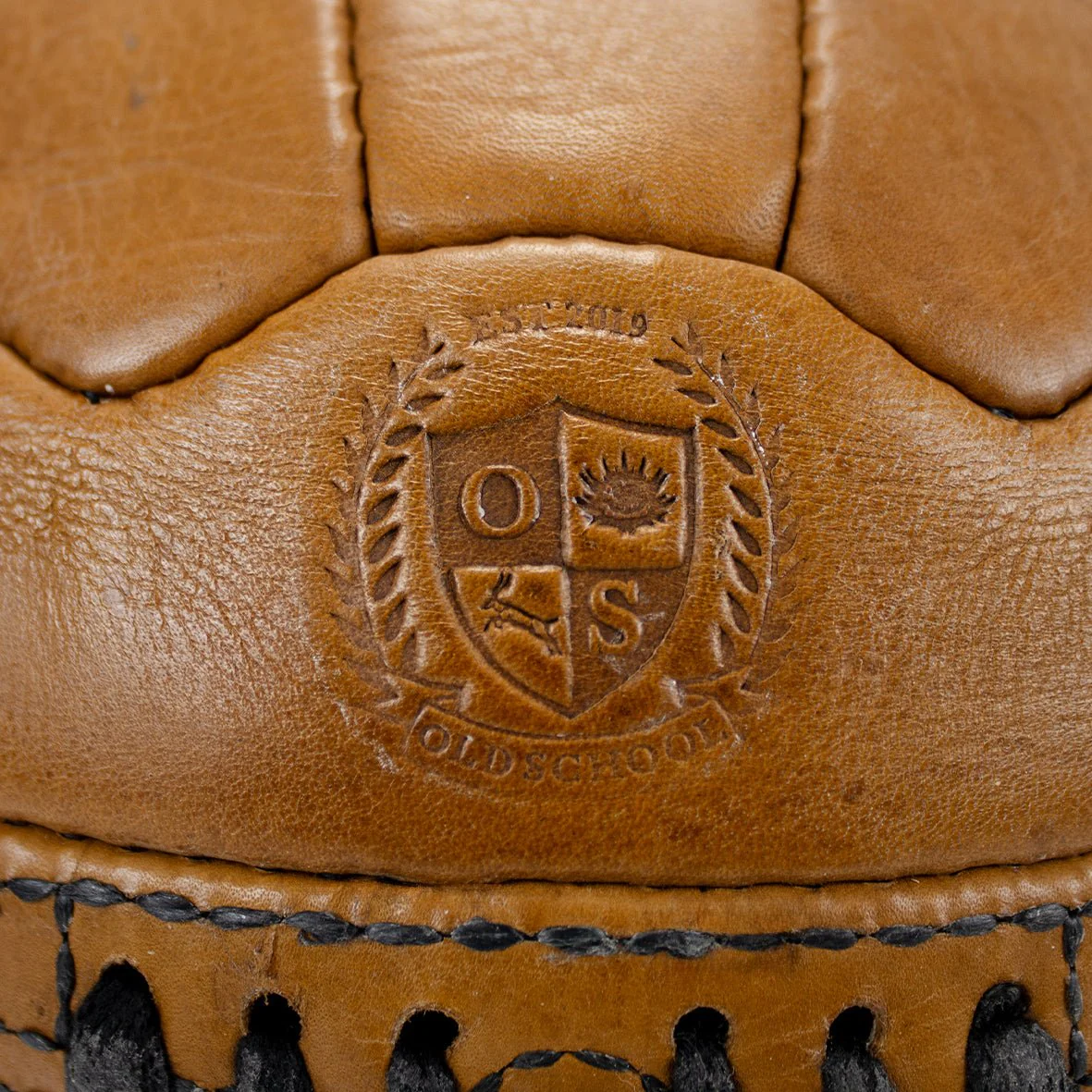 Old School Light Brown Soccer Ball - Image 3