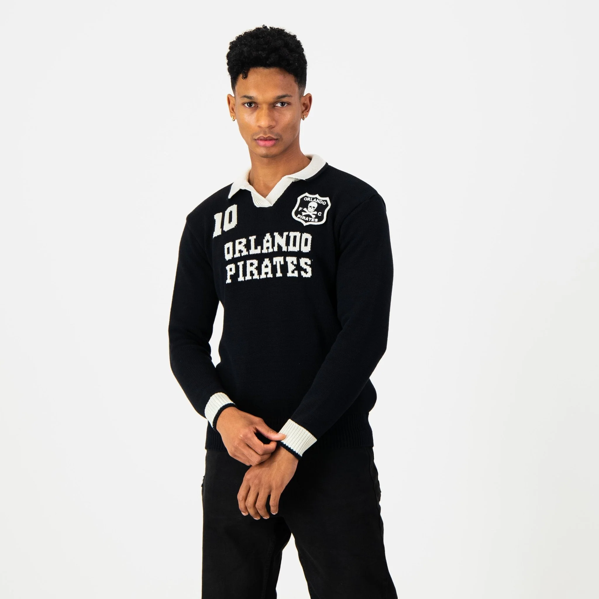Orlando Pirates Knitted LS Jersey-Black - Image 5