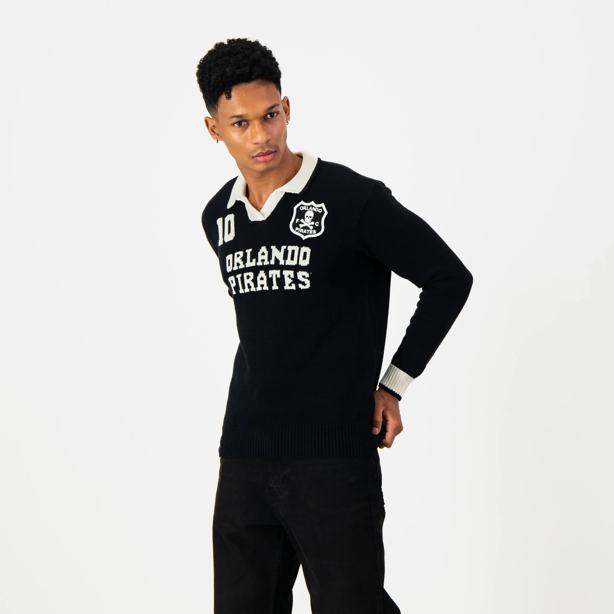 Orlando Pirates Knitted LS Jersey-Black - Image 6
