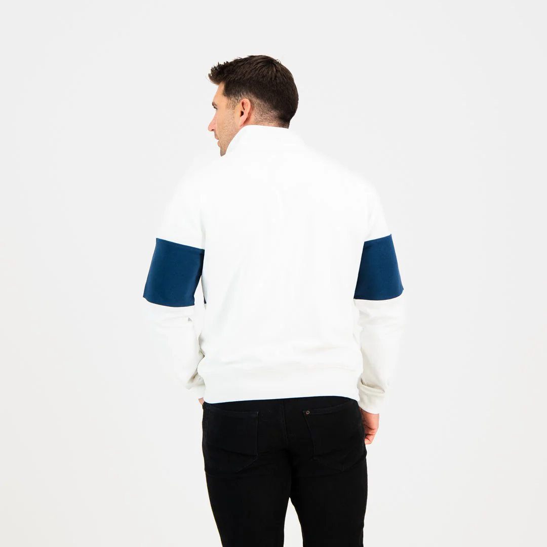 Old School Hoop Quarter Zip Sweat-Navy - Image 3