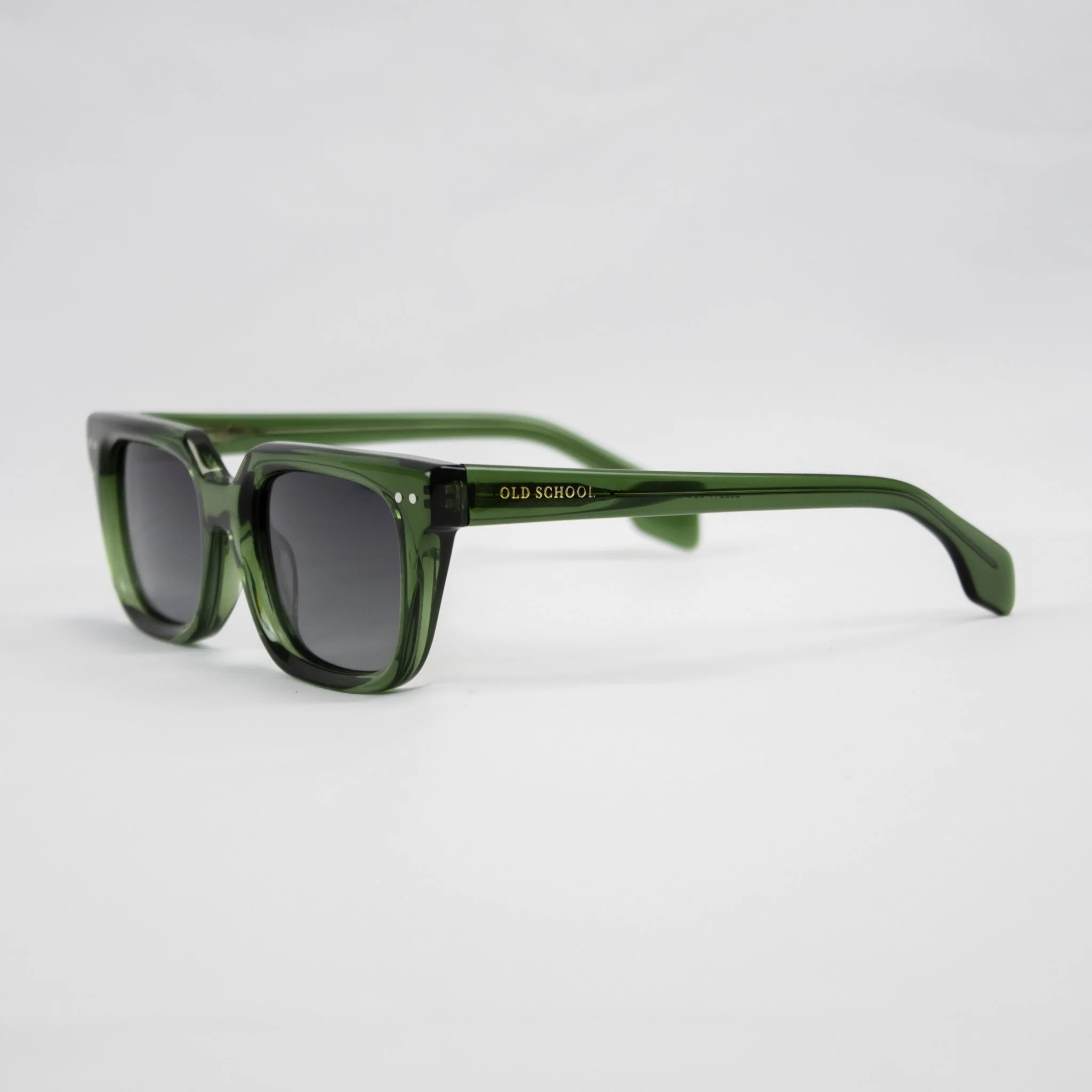 Old School Rectangle Sunglasses-Green - Image 3