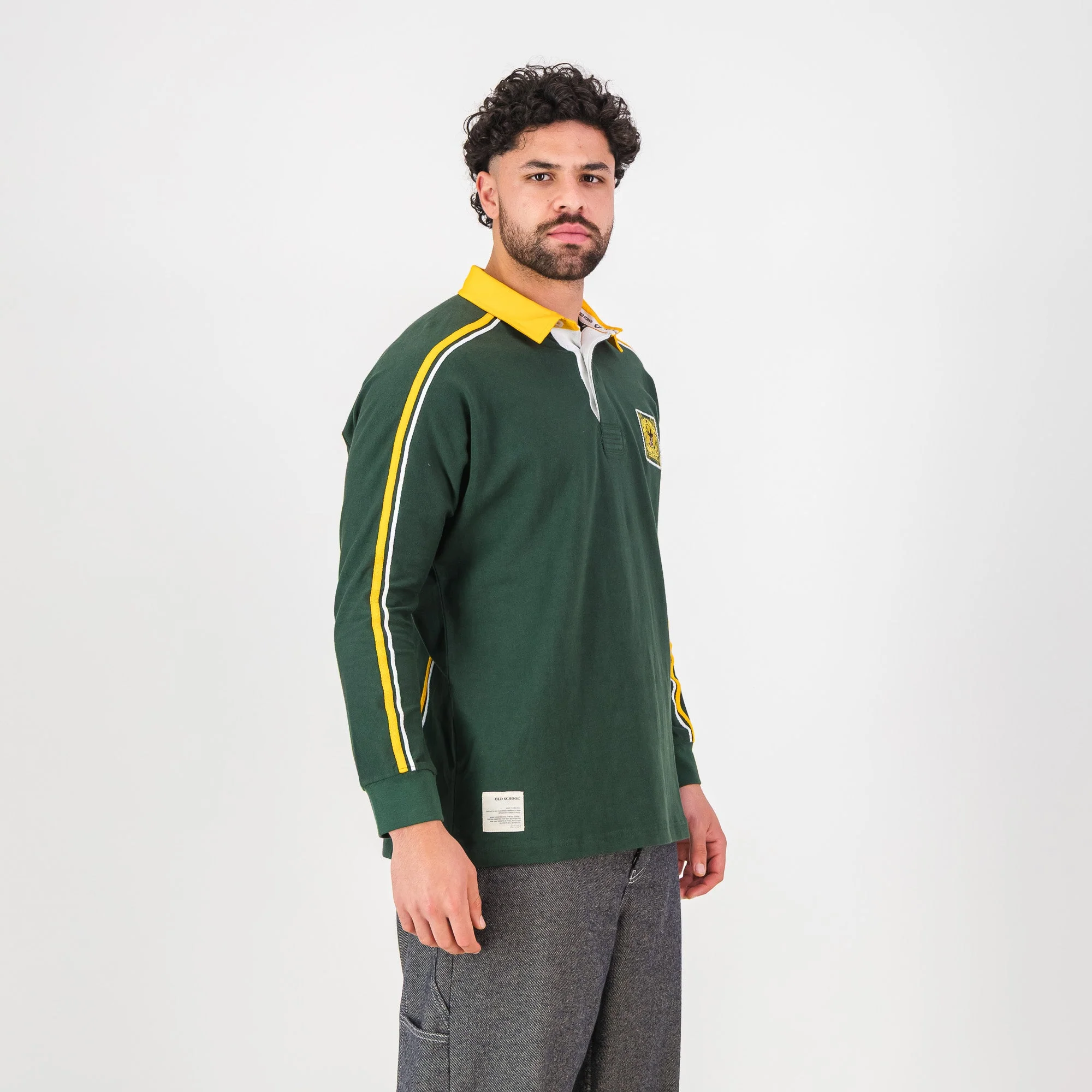 SA Supporters Styled LS Rugby Jersey -OS Green - Image 3