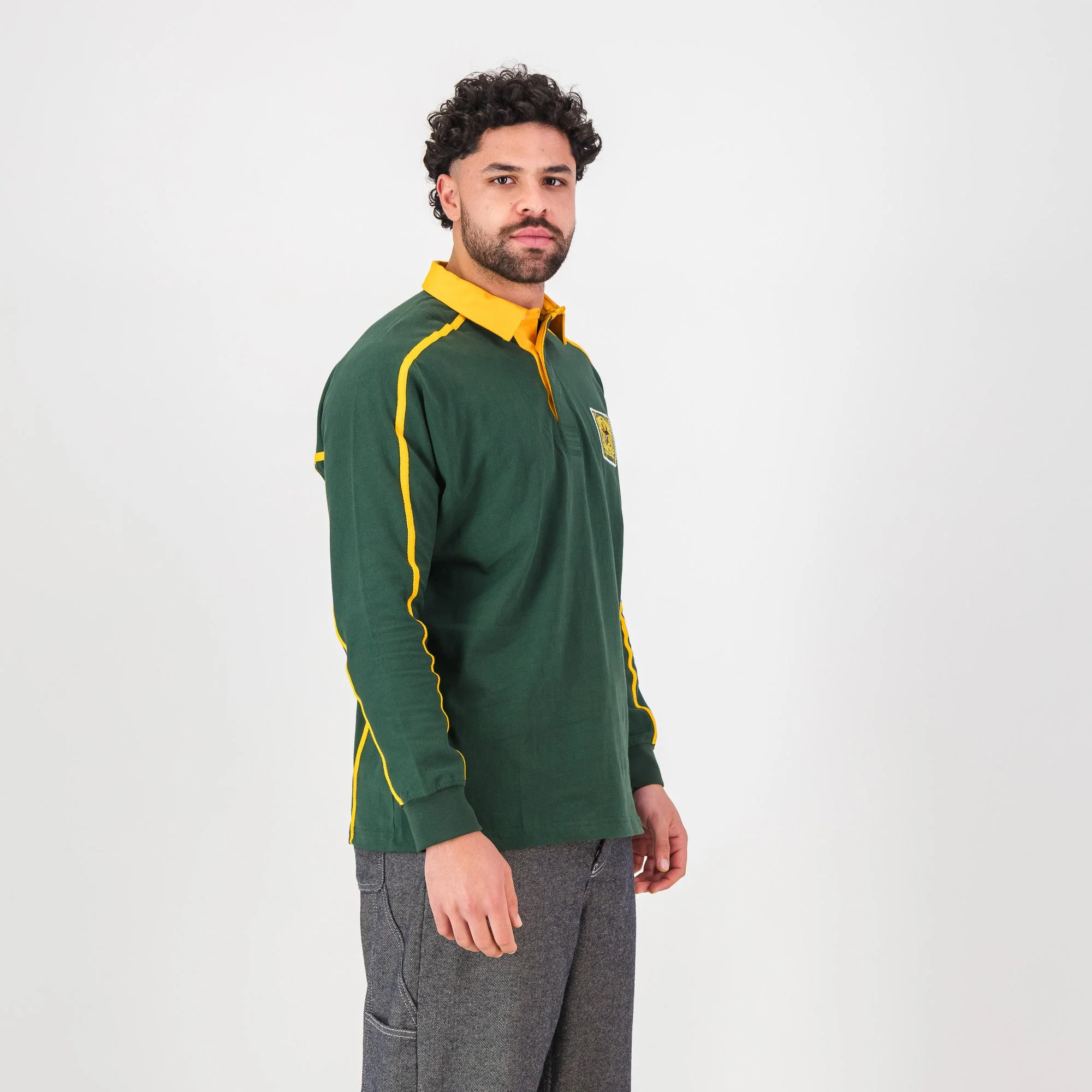 SA Supporters Twill Raglan LS Rugby Jersey-OS Green - Image 3