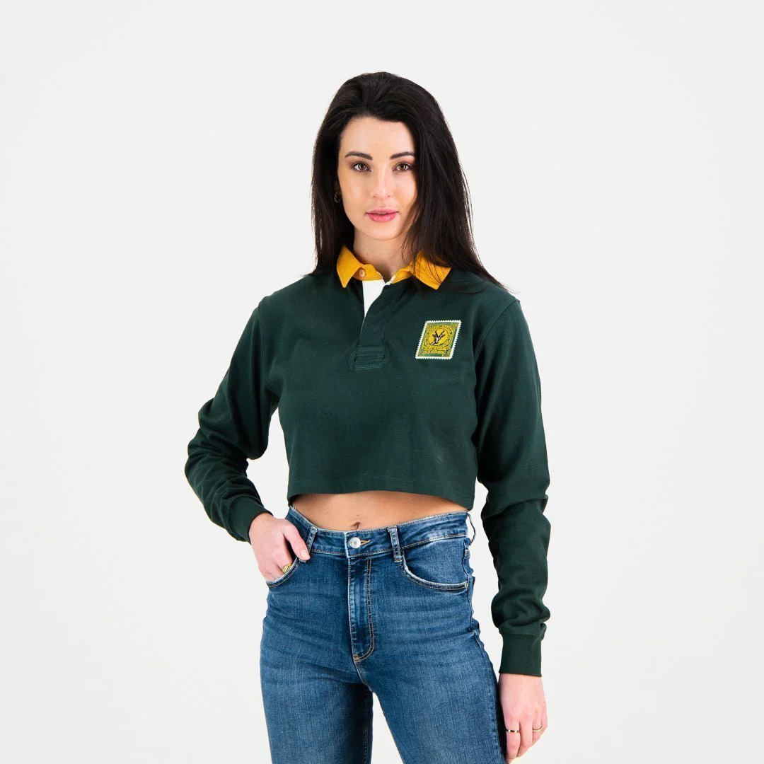 SA Supporters Classic Crop Rugby Jersey-OS Green - Image 4