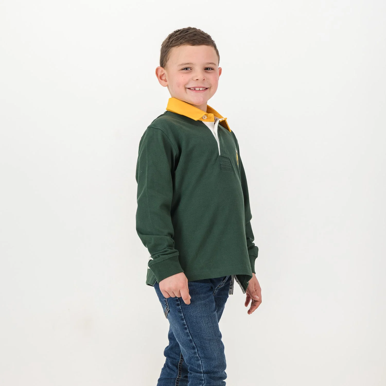 SA Supporters Kids LS Rugby Jersey-OS Green - Image 3