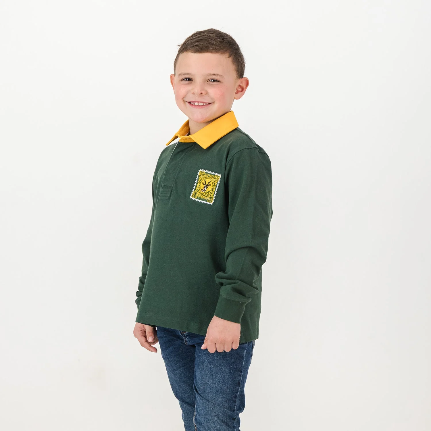 SA Supporters Kids LS Rugby Jersey-OS Green - Image 4