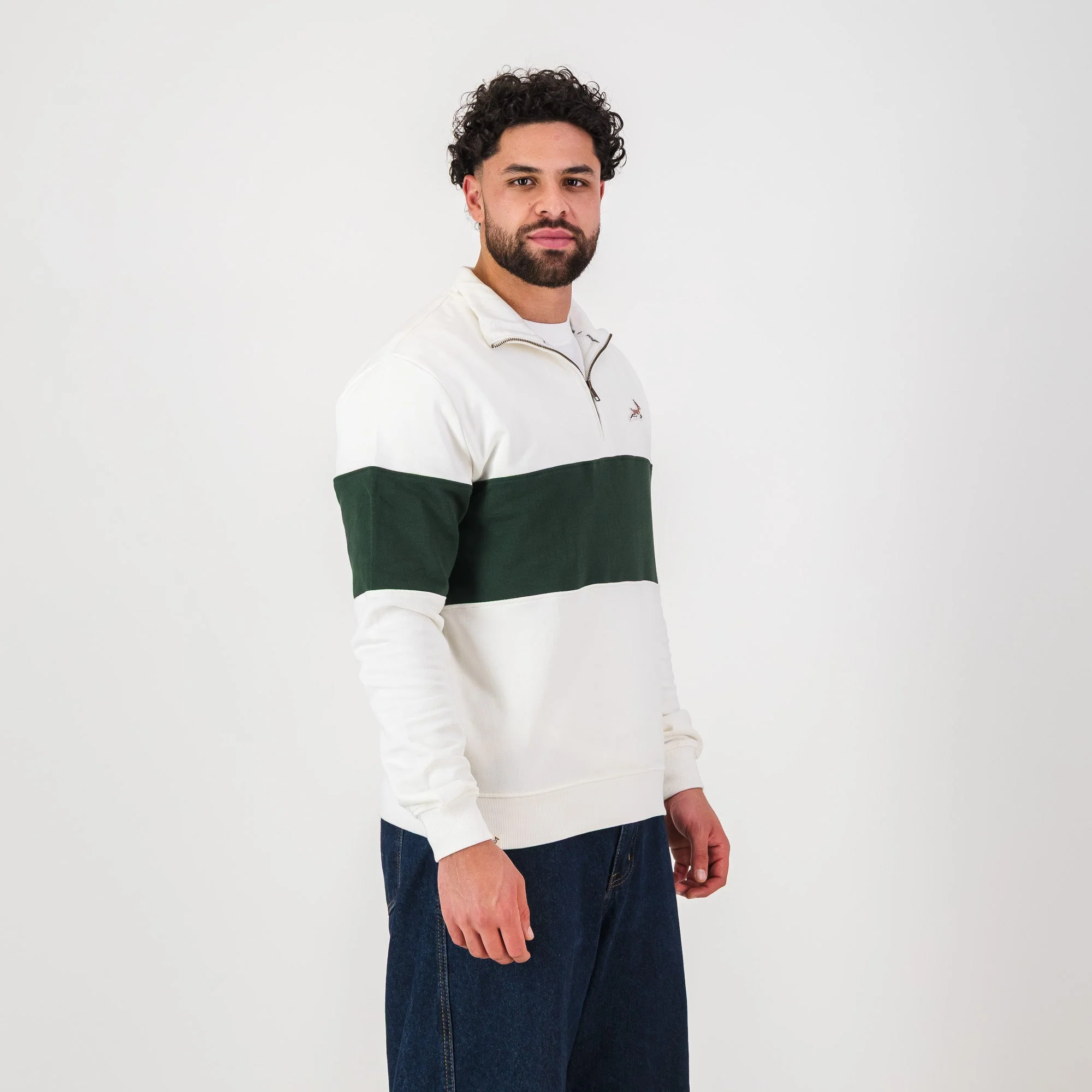 Springboks Classic Hoop Quarter Zip-Cloud Dancer - Image 5