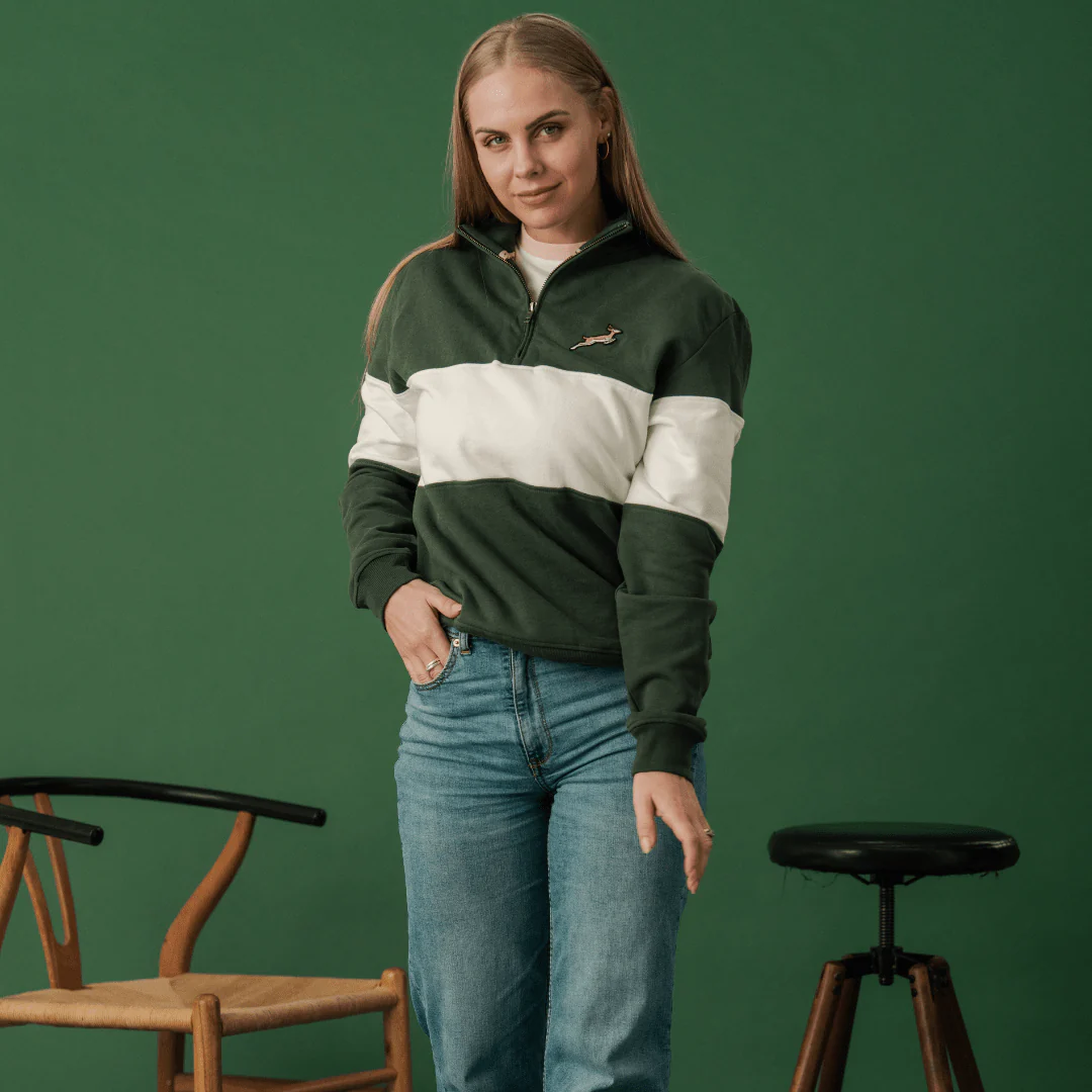 Springboks Classic Hoop Quarter Zip-OS Green - Image 11