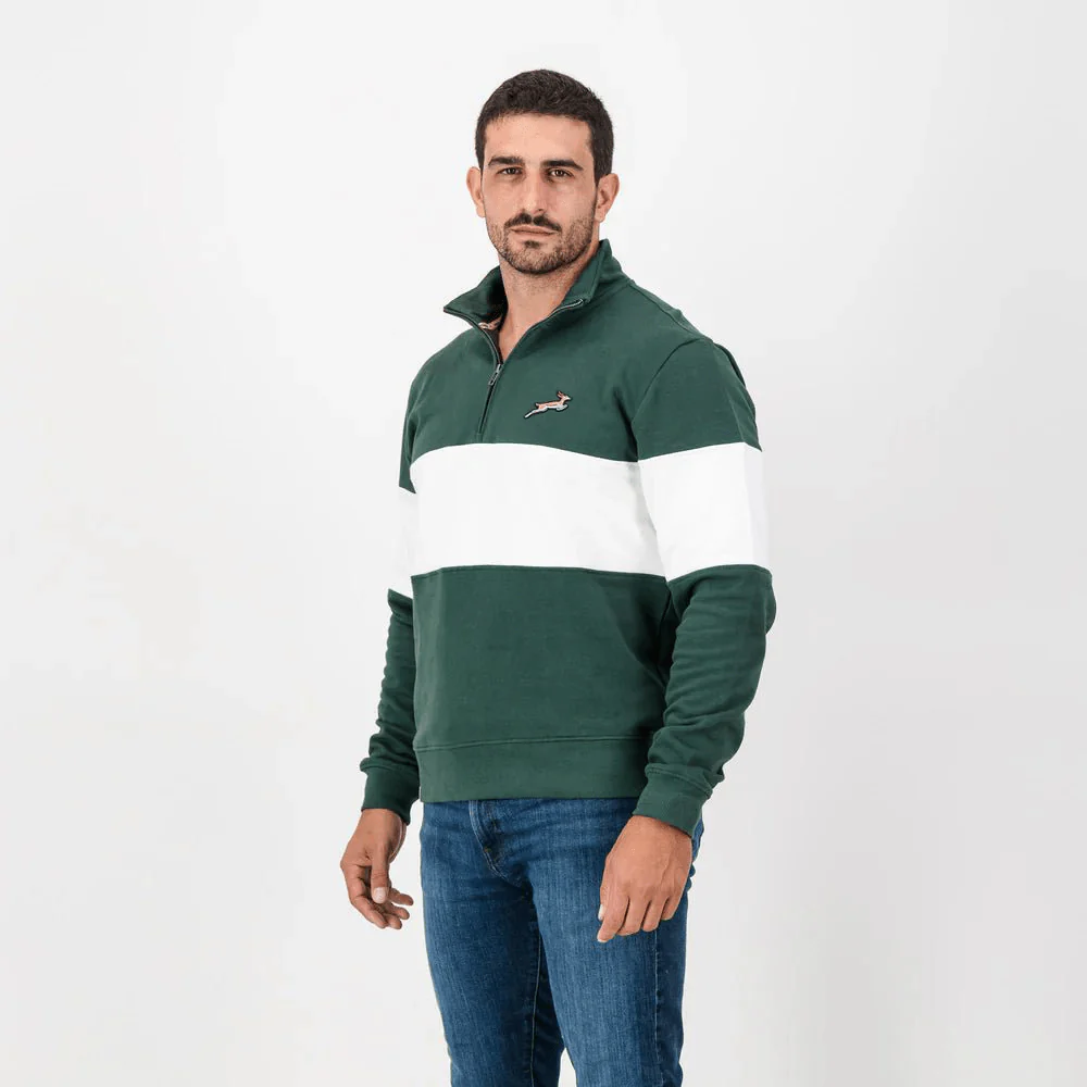 Springboks Classic Hoop Quarter Zip-OS Green - Image 4