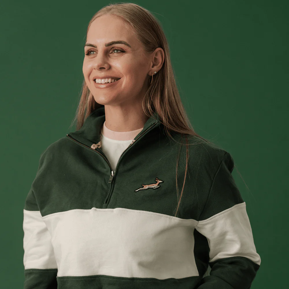Springboks Classic Hoop Quarter Zip-OS Green - Image 9