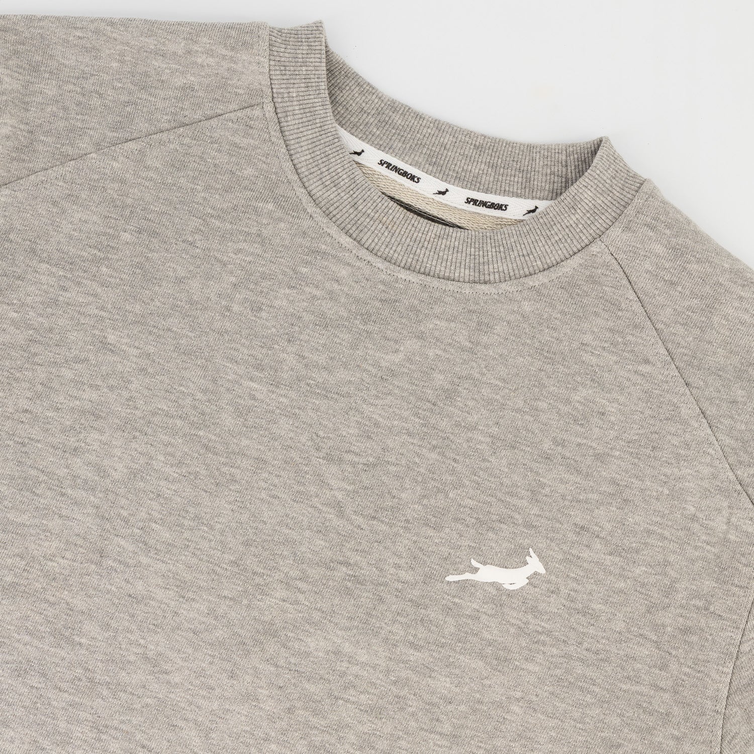Springboks Crop Crew Sweat - LT Grey Melange - Image 5