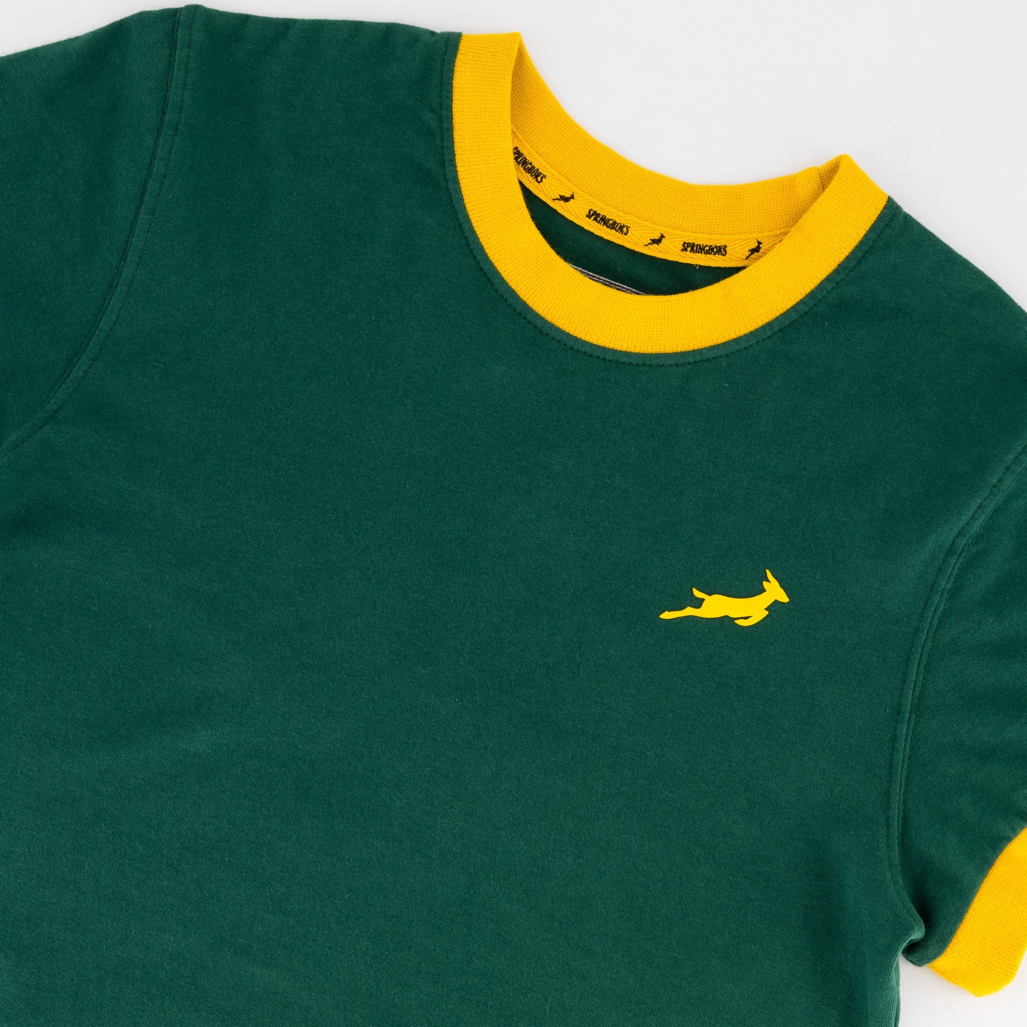 Springboks Ringer Crop Crew Tee - OS Green - Image 8