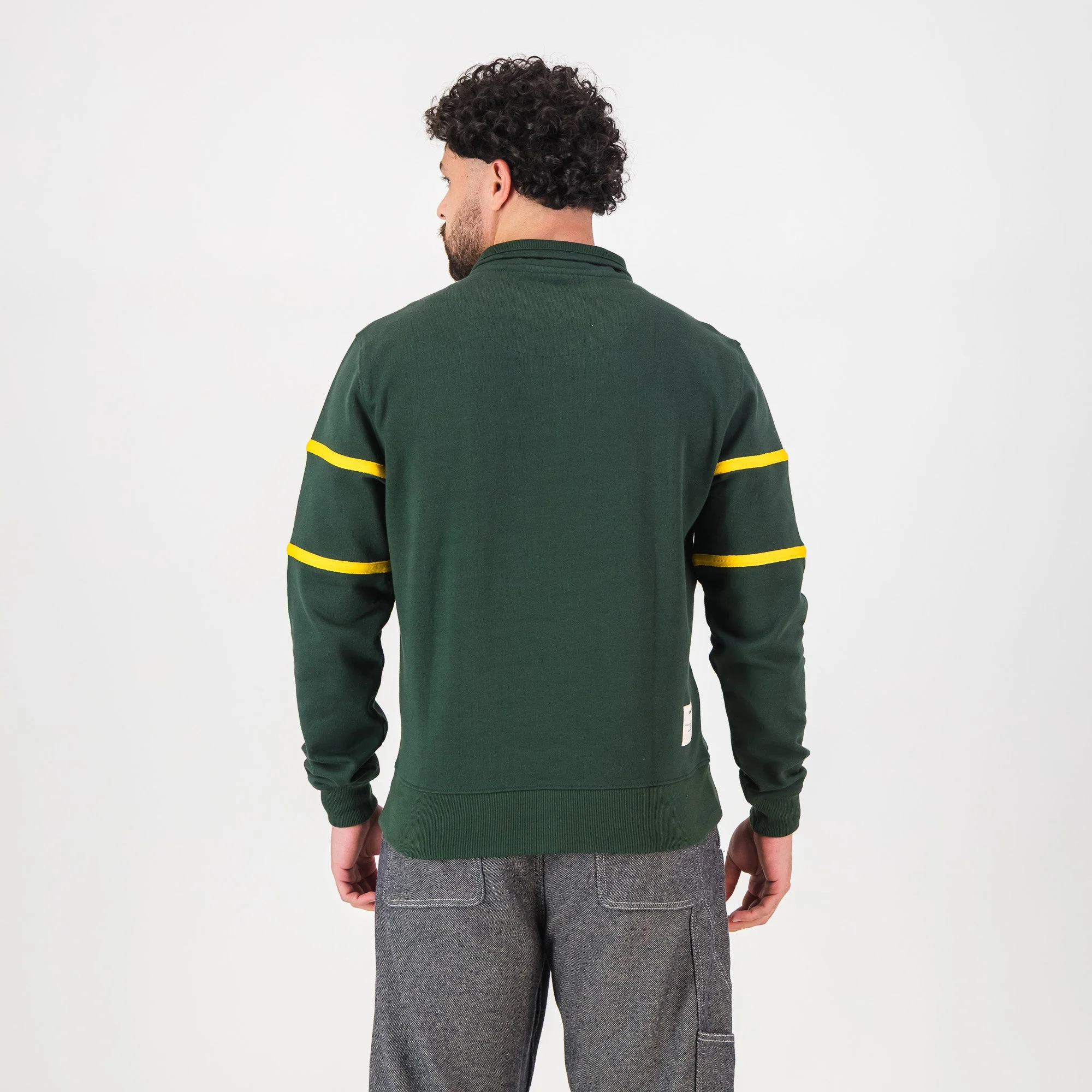 Springboks Twill Hoop Quarter Zip Sweat - OS Green - Image 5