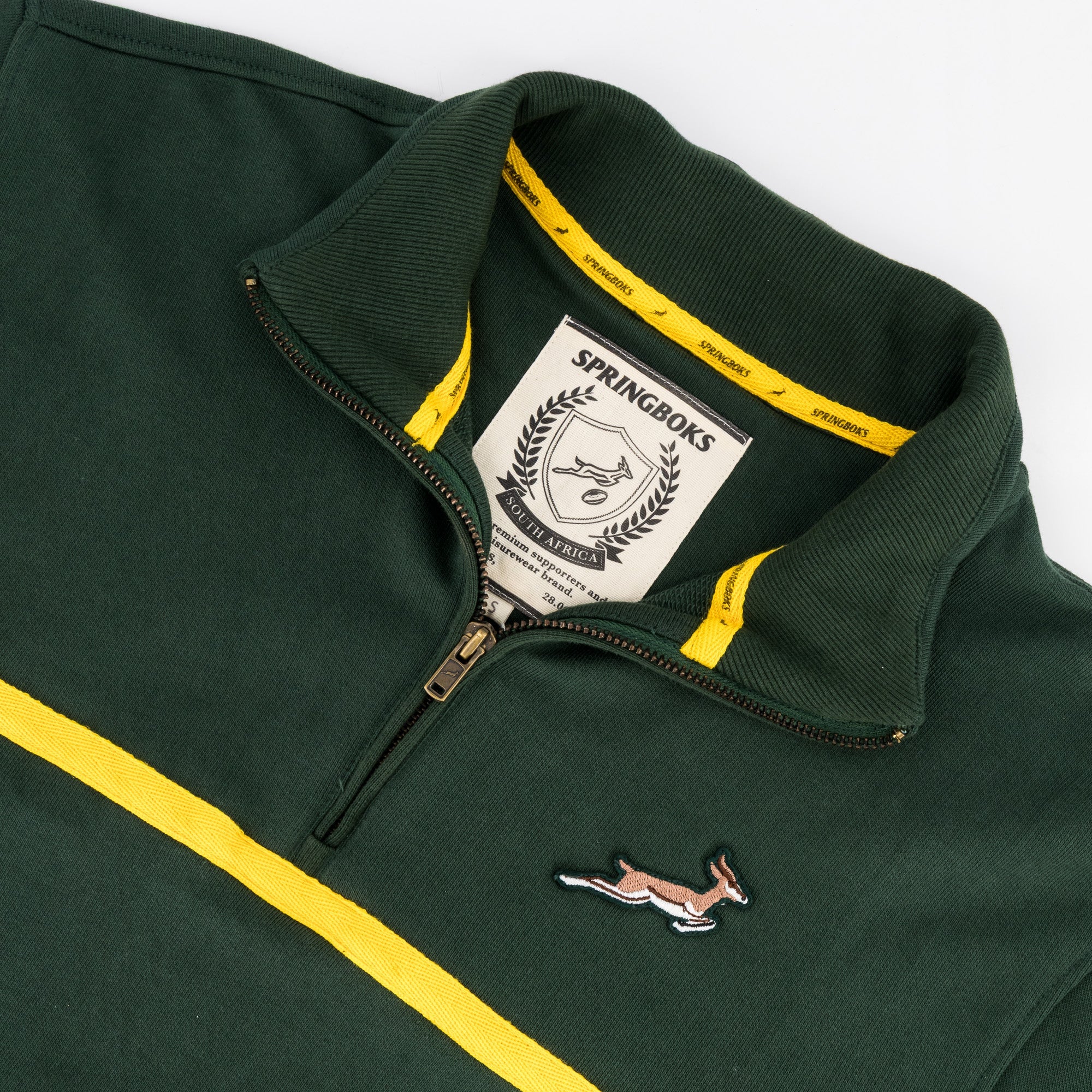 Springboks Twill Hoop Quarter Zip Sweat - OS Green - Image 6