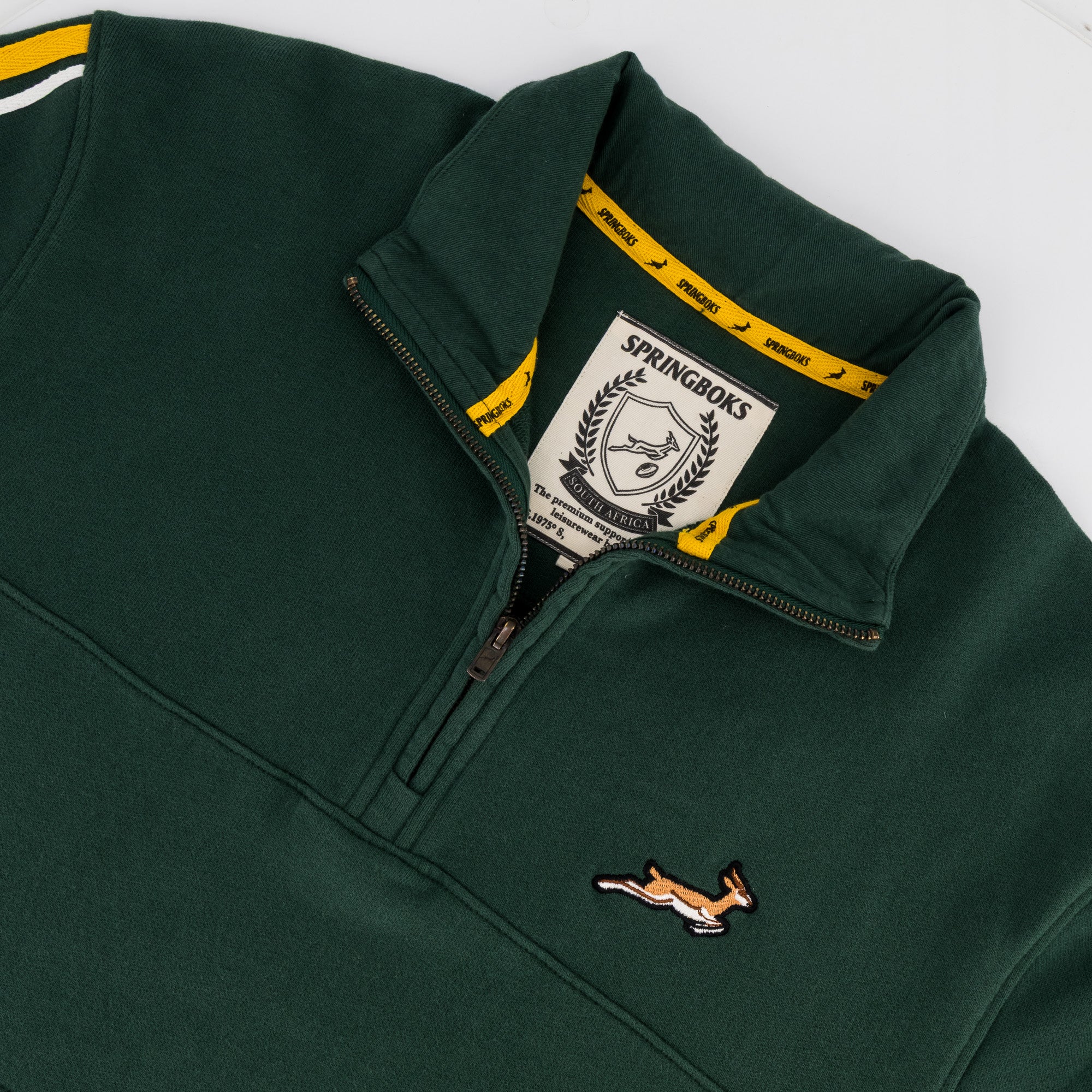 Springboks Twill SLV Quarter Zip Sweat - OS Green - Image 6