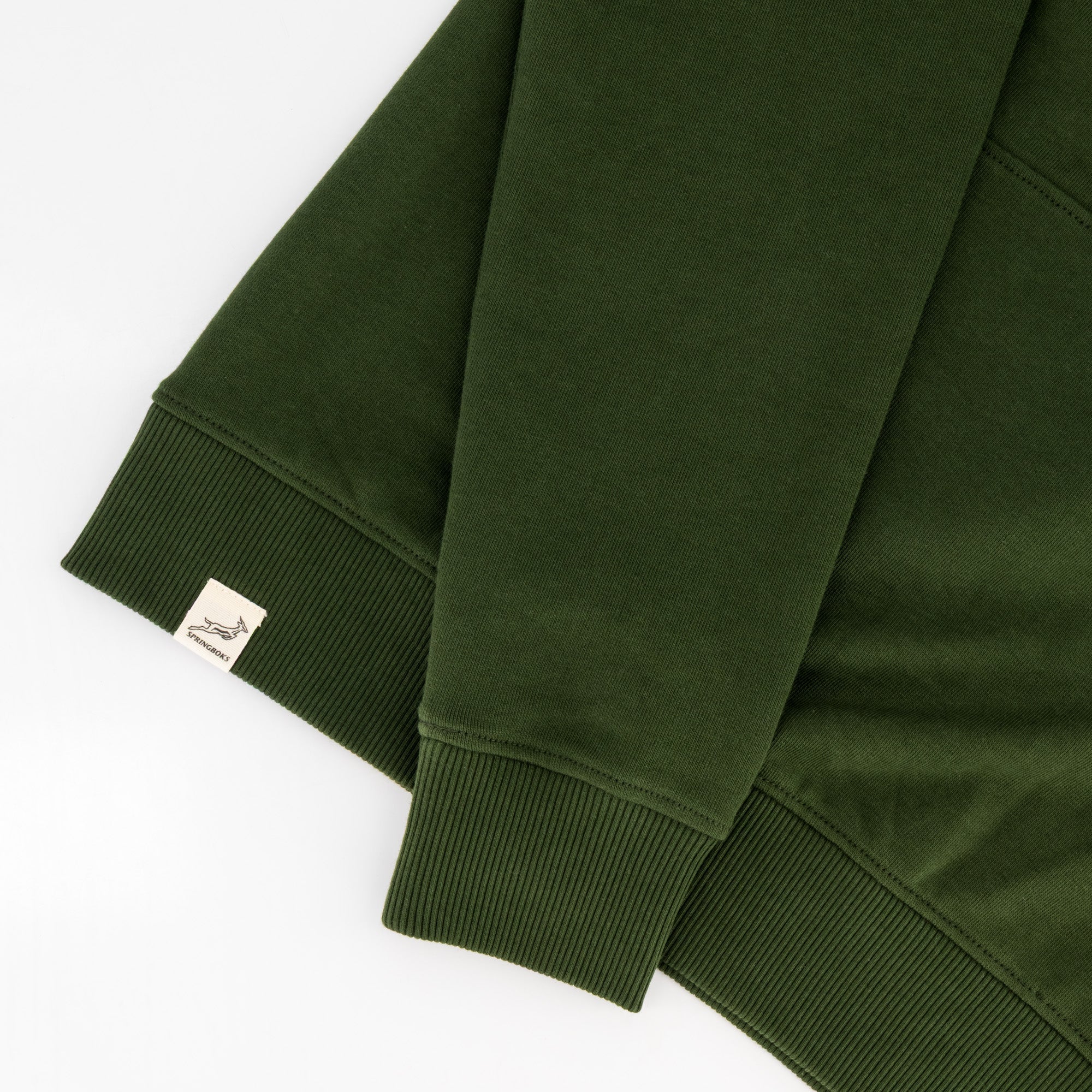 Springboks Word Quarter Zip Sweat-Military Olive - Image 10