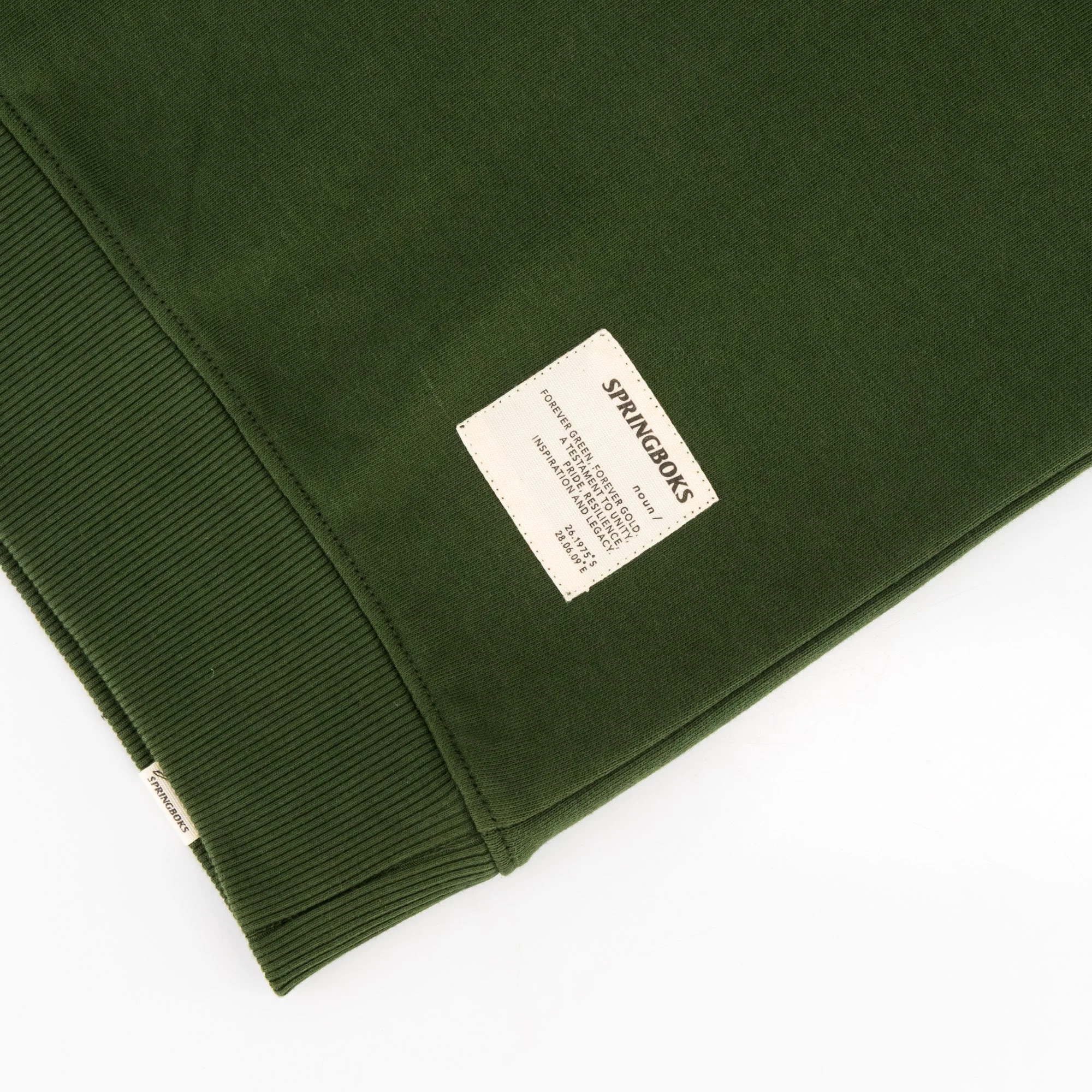 Springboks Word Quarter Zip Sweat-Military Olive - Image 11