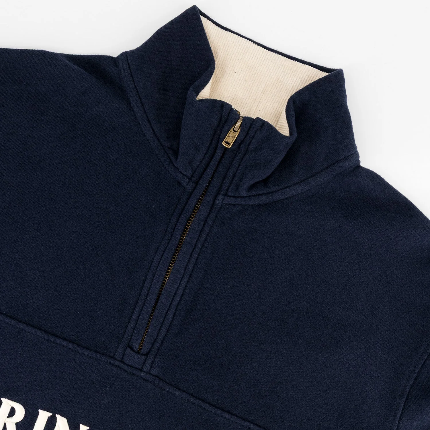 Springboks Wordmark Quarter-Zip Sweatshirt – Navy - Image 6
