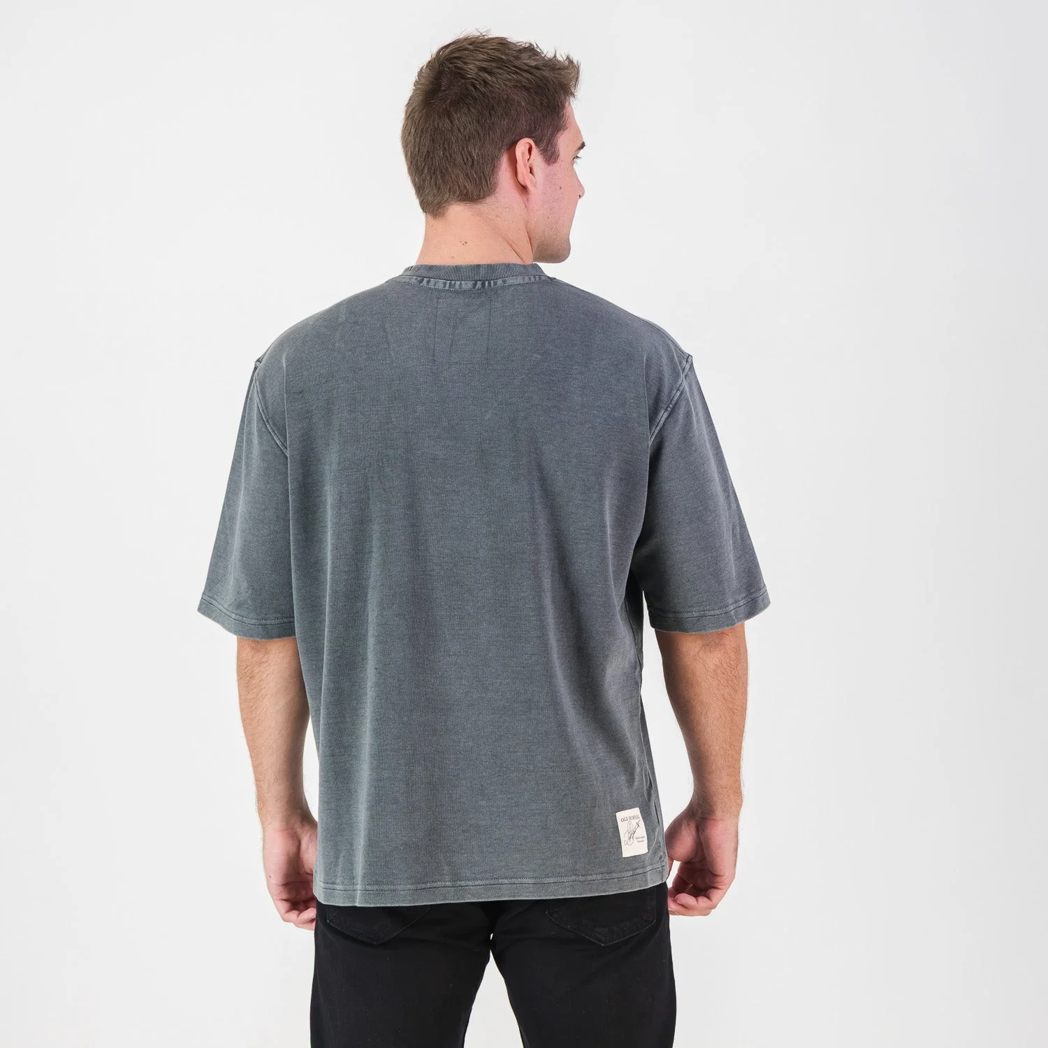 Stillknocks Acid Wash Boxy Crew Tee- Turb Grey - Image 3