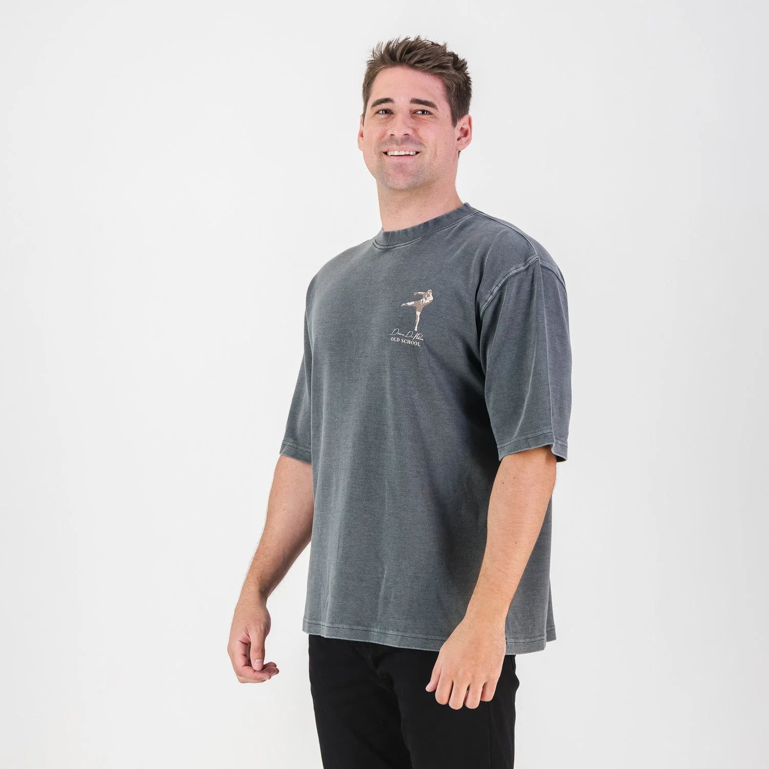 Stillknocks Acid Wash Boxy Crew Tee- Turb Grey - Image 4