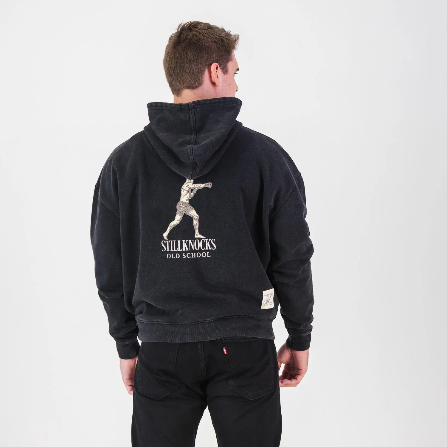 Stillknocks Acid Wash Hoodie Sweat- Black - Image 4