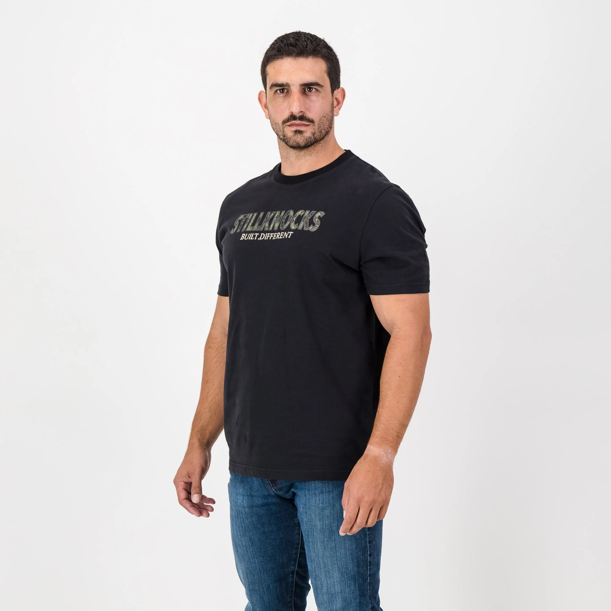 Stillknocks Built Diff Regular Crew Tee-Black - Image 3