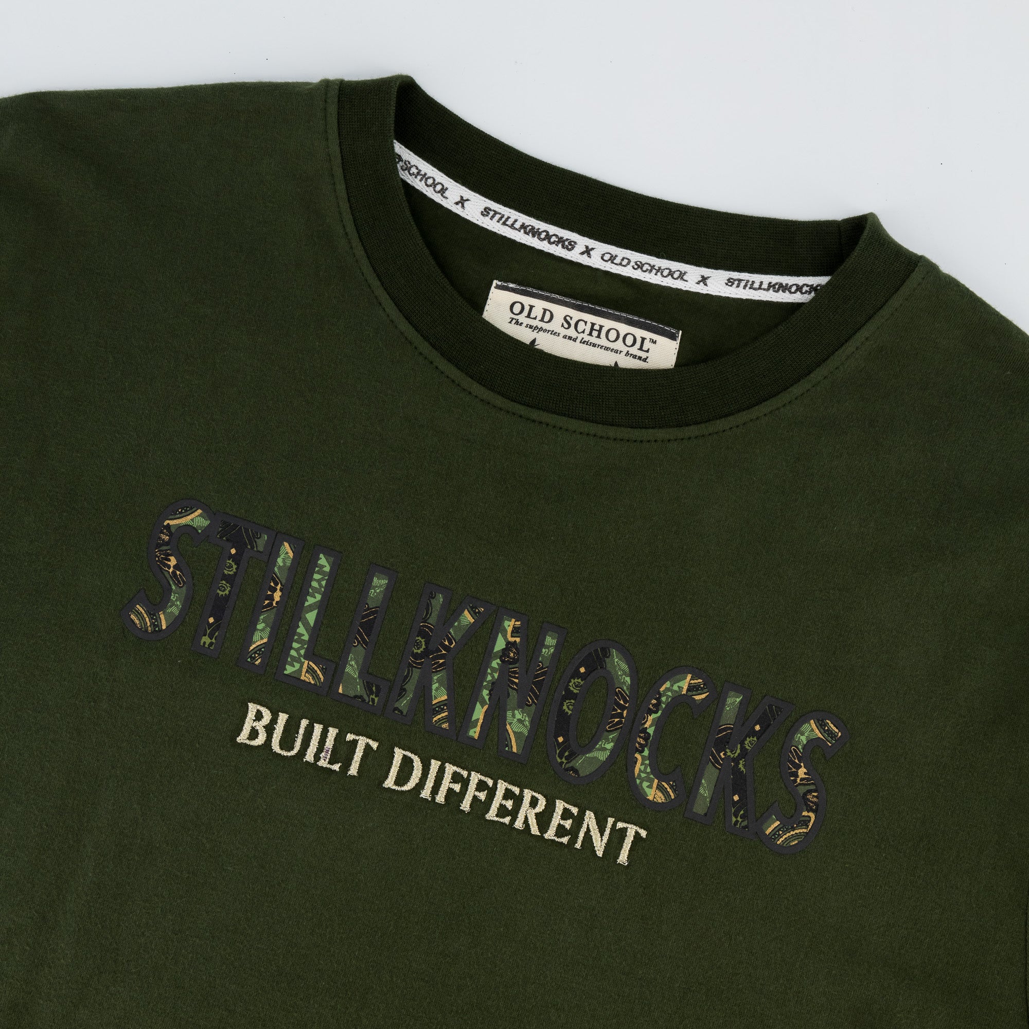 Stillknocks Built Diff Regular Crew Tee-Military Olive - Image 5