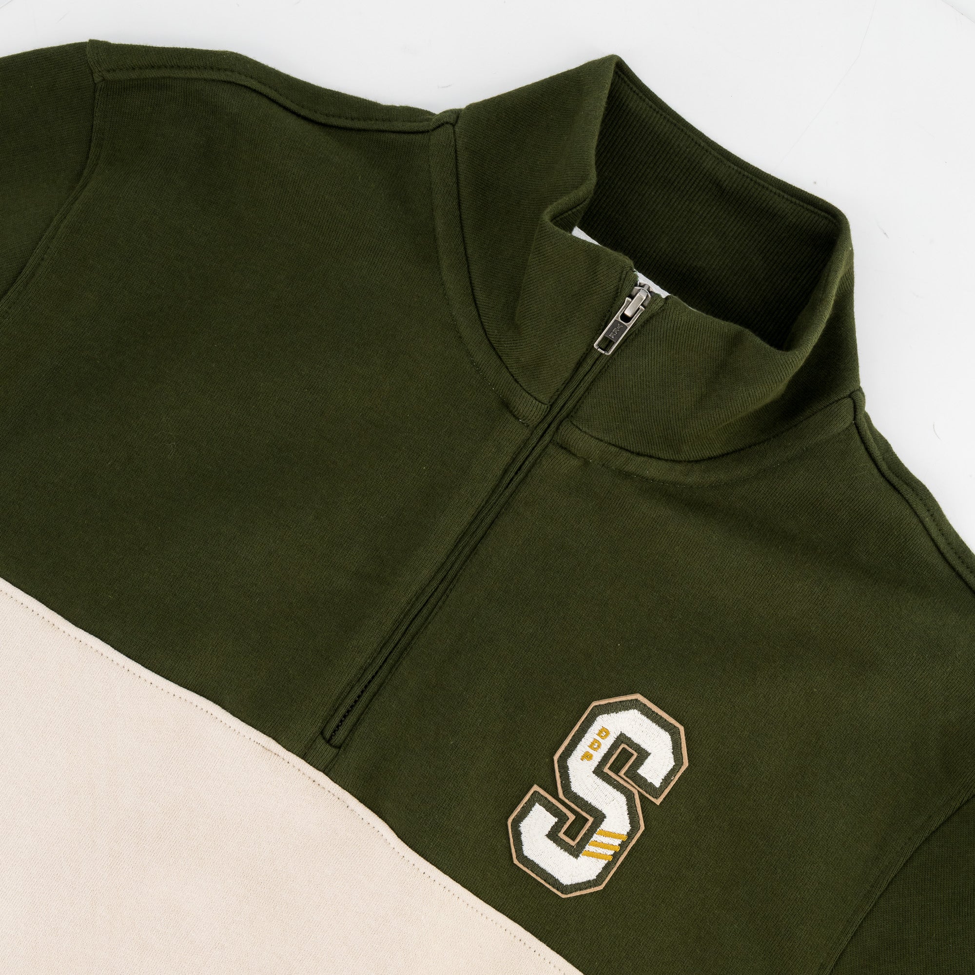 Stillknocks S Hoop Quarter Zip Sweat-Military Olive - Image 6