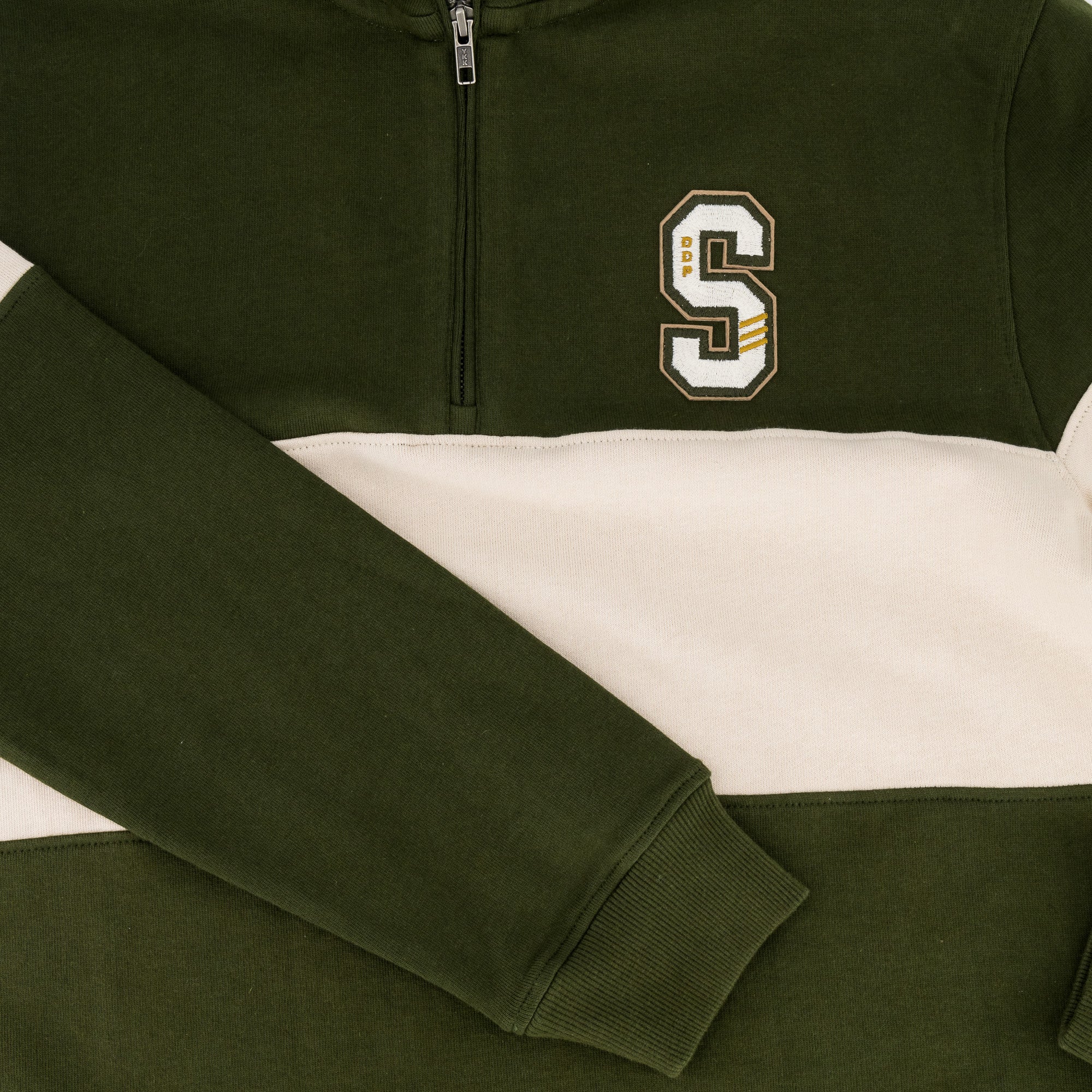 Stillknocks S Hoop Quarter Zip Sweat-Military Olive - Image 7