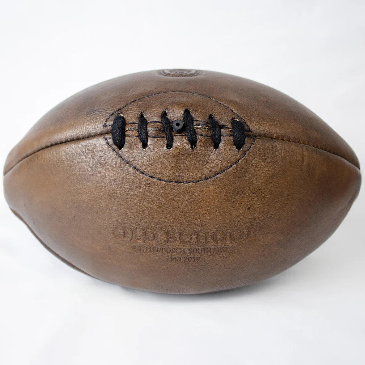Old School Rugby Ball-Dark Brown - Image 5